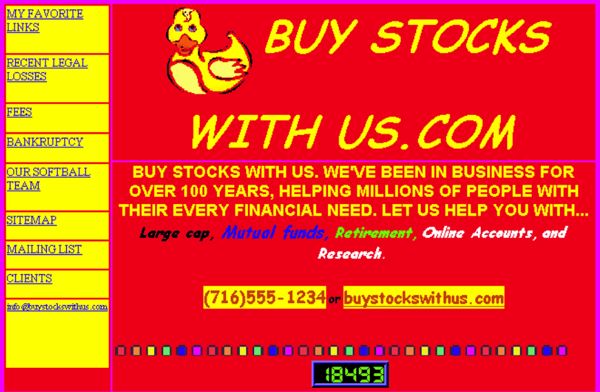 An example of a bad website