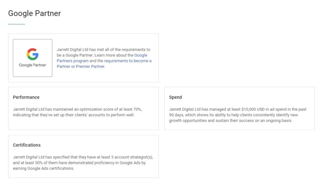 Claire Jarrett is a certified Google Partner