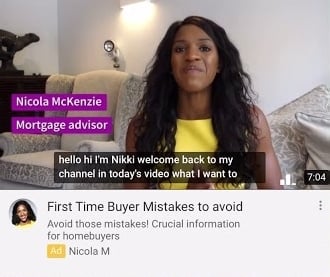 google ads for youtube example of an in-feed ad