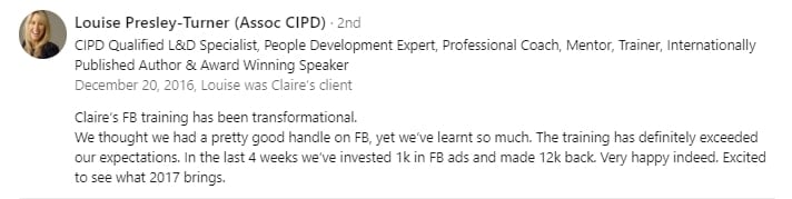 claire jarrett facebook ads consultancy review