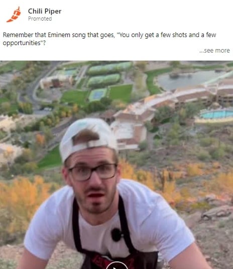example of a relatable LinkedIn Ad by Chili Piper