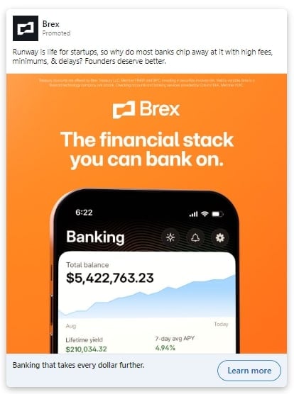 an example of linkedin ads for saas