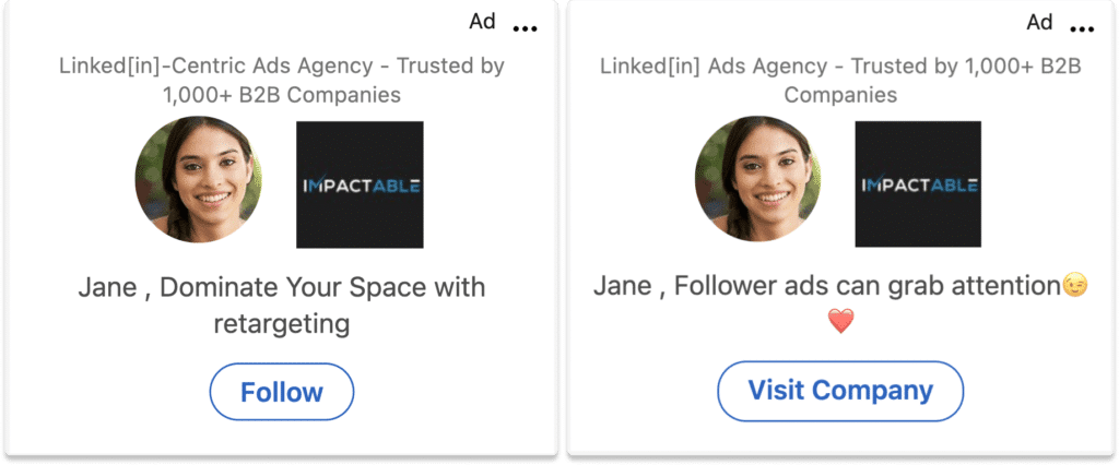 An example of LinkedIn follower ads