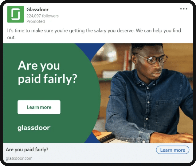 An example of LinkedIn ad specs for single image ads