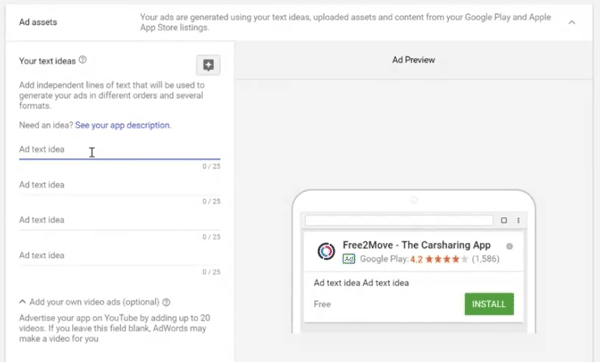app assets for google ads