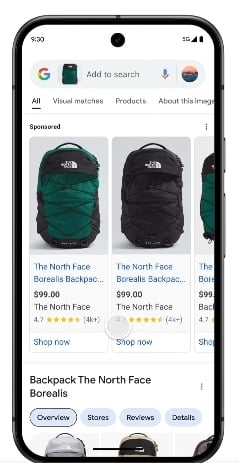 shopping ads when shopping with google lens