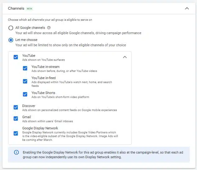 demand gen channel controls in google ads news