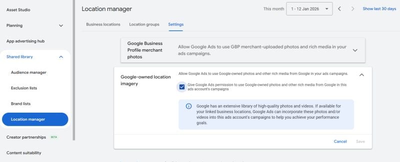 google owned location assets