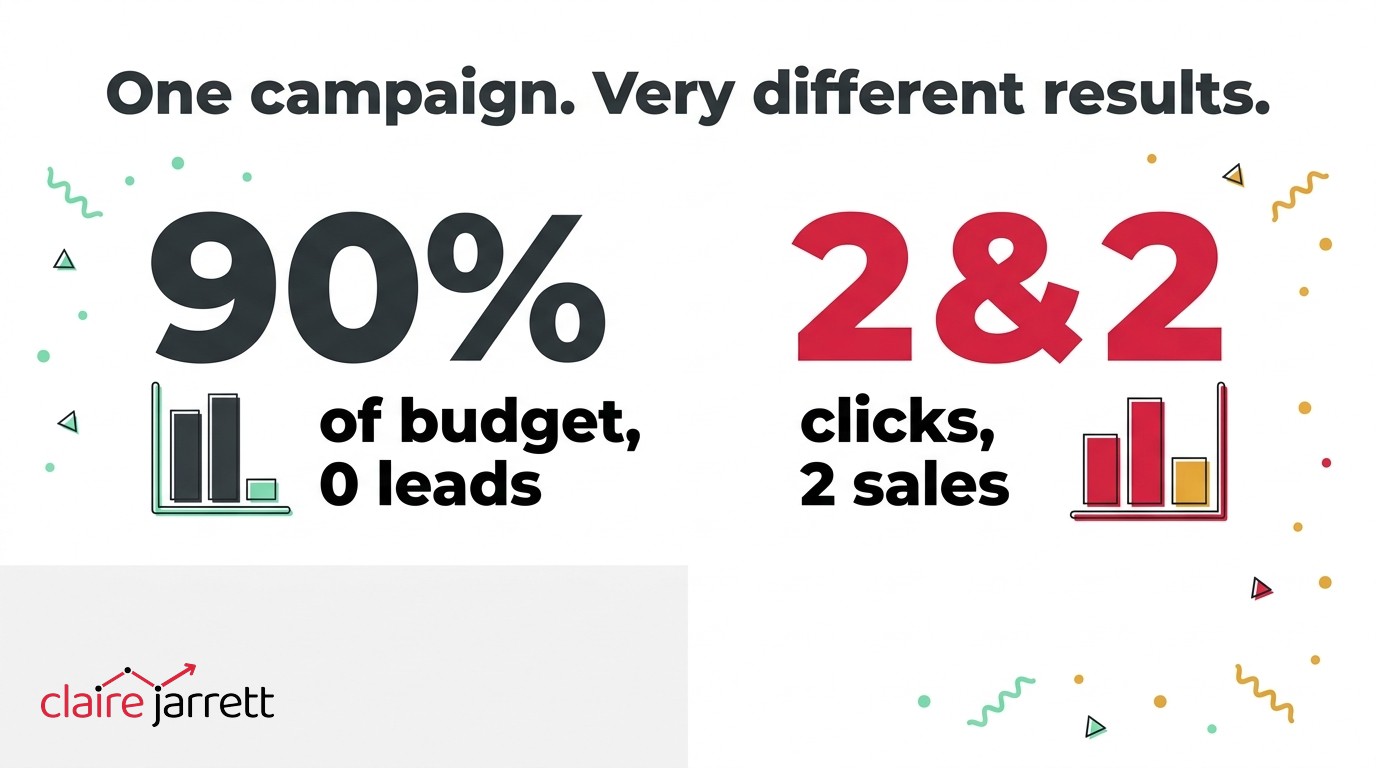 One broad keyword ate 90% of the budget for 0 leads, while a starved service got 2 clicks and 2 sales. What happens when every service is thrown into one campaign
