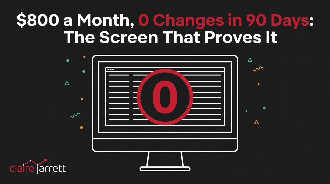 $800 a Month, 0 Changes in 90 Days: The Screen That Proves It